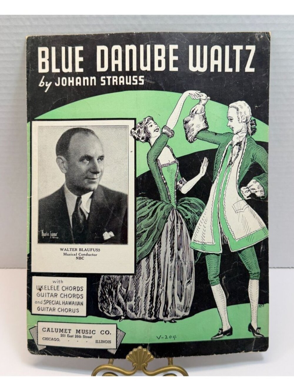 Blue Danube Waltz Vintage Sheet Music by Johann Strauss 1935 Walter Blaufuss